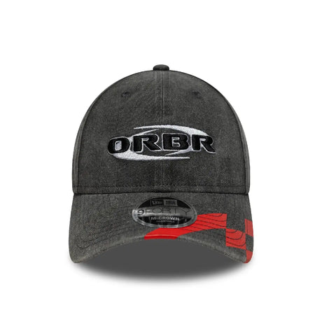 Black baseball cap with ORBR print front view