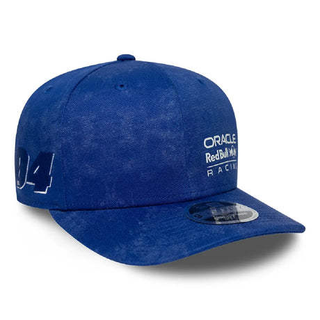 Blue cap side view with ORACLE and 04 prints