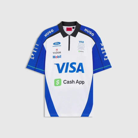 Visa Racing Bulls polo shirt front view.